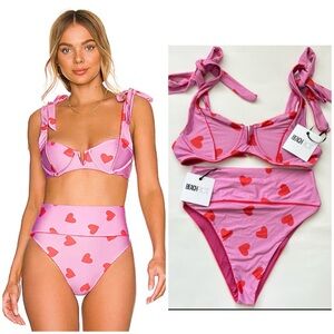 Beach riot Blaire Bikini set Valentine Heart large /XL NEW